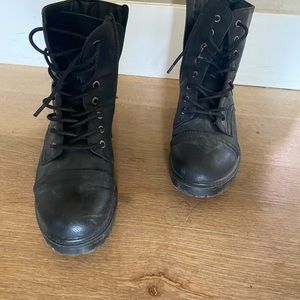 Black lace up boots